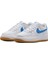 Air Force 1 Gs Leather Unisex Sneaker Hakiki Deri Günlük Spor Ayakkabı Beyaz Mavi 3