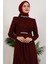Liya Tesettür Elbise Bordo 5