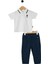 Erkek Bebek 2'li Ts-Hirt Takım Beyaz-Lacivert USB2625 1
