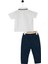 Erkek Bebek 2'li Ts-Hirt Takım Beyaz-Lacivert USB2625 3