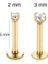 Tektaş Cerrahi Çelik Piercing Tragus Helix Kıkırdak Conch Gold Renk 6 mm (2 Adet) 1