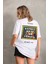 Ipeksi Unisex Baskılı Oversize T-Shirt - Beyaz 2