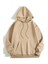 Ipeksi 3 Iplik Pamuklu Unisex Kapşonlu Sweetshirt - Bej 1