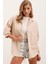 Ipeksi 20213 Oversize Kısa Kol Basic Gömlek - Krem 5