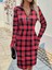Ipeksi Kadın Uzun Kollu Fermuarlı Ekose Baskılı Dalgıç Elbise 5