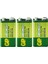 (3 Adet) 9 Volt Gp Greencell Pil GP1604G Çift Başlı Extra Güçlü, Yeni 1