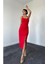 Ipeksi Kırmızı Sırt Dekolteli Elbise 4