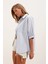 Ipeksi 20213 Oversize Kısa Kol Basic Gömlek - Bebe Mavi 6