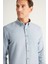 Erkek Gri Düğmeli Yaka Kolay Ütülenebilir Pamuklu Slim Fit Dar Kesim Oxford Gömlek 1