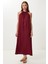 Halter Yaka Yazlık Uzun Elbise LFG0011 Bordo 1