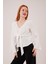 Ipeksi Ön Bağlamalı Volan Kol Beyaz Bluz 5