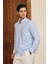Kure Erkek Gömlek Modern Slim Fit Keten Görünümlü Ince ve Sık Çizgili Doku 3