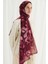 Camellia Ipek Krep Şal - Bordo 3