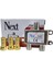 2 Li Splitter Anten Çoklayıcı Uydu Bölücü Next YE-2502A + 3 Adet Gold F Konnektör 1