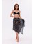 Iç Gösterir Transparan Pareo - Bandana Çiçeği Model 150X95 cm 1