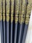 Nivemeshome Milas Lacivert-Gold 671539 1/3 Sık Pileli Fon Perde Apm 4