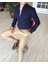 İtalyan Stil Slim Fit Dik Yaka Saten Erkek Gömlek Koyu Lacivert T4740 2