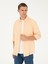 Erkek Pembe Keten Karışımlı Slim Fit Uzun Kollu Gömlek 50250813-VR053 1