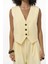 Kaylee Üçgen Detay Kısa Sarı Yelek 7