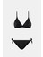 Bali Siyah Dolgusuz Pedli Üçgen Yandan Bağlamalı Bikini Takım 1