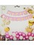 Pembe Altın Yaldızlı Happy Birthday Uzar Banner 1