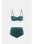 Bali Yeşil Balenli Dolgulu Straplez Push-Up Toparlayıcı Bikini Takım 1
