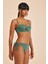 Bali Yeşil Balenli Dolgulu Straplez Push-Up Yandan Bağlamalı Bikini Takım 3