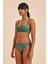 Bali Yeşil Balenli Dolgulu Straplez Push-Up Yandan Bağlamalı Bikini Takım 5