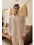 Onan Erkek Klasik Gömlek Modern Slim Fit Keten Görünümlü Ince Çizgili Desen 4
