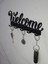 Metal Welcome Yazılı Şık Anahtarlık Dekoratif Anahtar Askısı 5 Kancalı 5