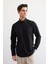 Turi Erkek Pamuk Gömlek Modern Slim Fit Keten Görünümlü Uzun Kol 1