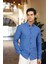 Turi Erkek Pamuk Gömlek Modern Slim Fit Keten Görünümlü Uzun Kol 1