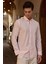 Turi Erkek Pamuk Gömlek Modern Slim Fit Keten Görünümlü Uzun Kol 4