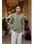 Turi Erkek Pamuk Gömlek Modern Slim Fit Keten Görünümlü Uzun Kol 1