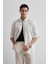 Turi Erkek Pamuk Gömlek Modern Slim Fit Keten Görünümlü Uzun Kol 5