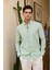 Turi Erkek Pamuk Gömlek Modern Slim Fit Keten Görünümlü Uzun Kol 1