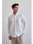 Turi Erkek Pamuk Gömlek Modern Slim Fit Keten Görünümlü Uzun Kol 1