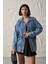 Ipeksi Mavi Taşlı Kot Ceket 2
