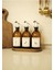 Home Meftune Oval Ahşap Stantlı Amber Zeytinyağı Limon Suyu Sirke Şişesi Yağdanlık 3lü Set 300ML 5