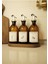 Home Meftune Oval Ahşap Stantlı Amber Zeytinyağı Limon Suyu Sirke Şişesi Yağdanlık 3lü Set 300ML 6