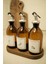Home Meftune Oval Ahşap Stantlı Amber Zeytinyağı Limon Suyu Sirke Şişesi Yağdanlık 3lü Set 300ML 7