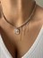 . "el Yapımı Yıldız Uçlu Zincir Süslemeli Çelik Boncuk Choker Kolye" 1