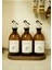 Home Meftune Oval Ahşap Stantlı Amber Zeytinyağı Limon Suyu Sirke Şişesi Yağdanlık 3lü Set 300ML 2