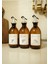 Home Meftune Oval Ahşap Stantlı Amber Zeytinyağı Limon Suyu Sirke Şişesi Yağdanlık 3lü Set 300ML 6
