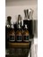 Home Meftune Oval Ahşap Stantlı Amber Zeytinyağı Limon Suyu Sirke Şişesi Yağdanlık 3lü Set 300ML 3