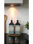 Home Ahşap Stantlı 2'li Amber 500 ml Yassı Cam Ayçiçek Yağı Zeytinyağı Şişesi Yağdanlık 1