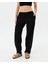 Kadın Siyah Easy West Pantolon - Bilek Boy, Paça Pens Detaylı, Keten Karışımı Kumaş, Günlük ve Hafif Spor Pilates / Yoga Kullanım İçin Rahat Pantolon 1