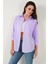 Regular Fit Uzun Kollu Cepli Çizgili Gömlek Bayan Gömlek 6772895 4