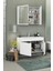 Fix Loft 100 Cm Banyo Dolabı,Seramik Lavabolu, Aynalı,Lavabo Dahil,Mdf,Mat Beyaz 4