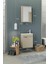 Fix Loft 50 Cm Banyo Dolabı,Seramik Lavabolu, Aynalı,Lavabo Dahil,Mdf,Latte 3